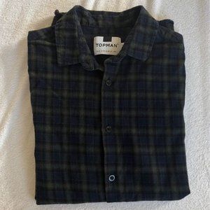 Topman Short-Sleeved Flannel Shirt